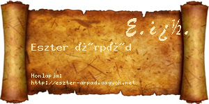 Eszter Árpád névjegykártya